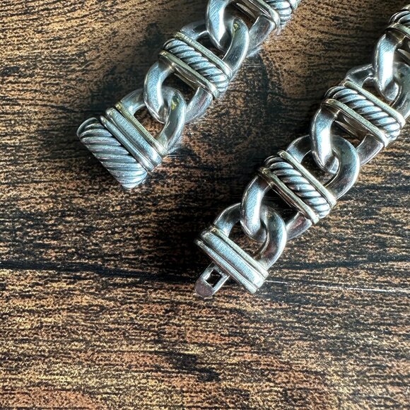 David Yurman Madison Chain Link Necklace w/ 18K Yellow Gold - 14mm - 16" - RARE - Picture 13 of 16